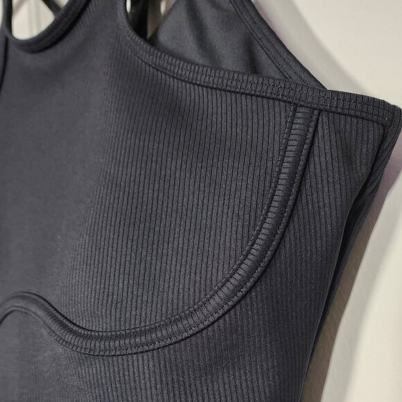 ALO Yoga Ribbed Airlift Enchanted Bra Tank Size M Black EUC - Picture 6 of 12